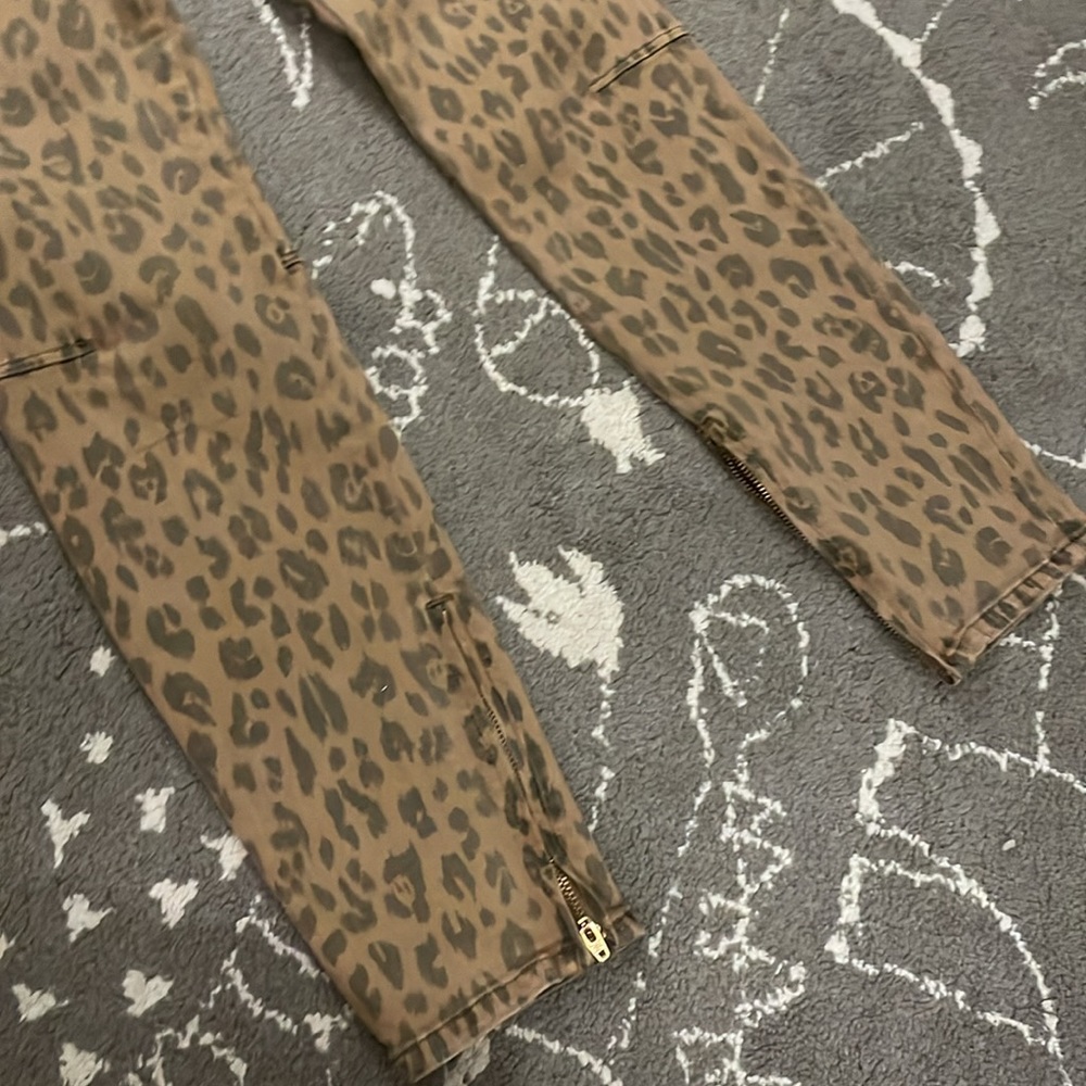 NWT Frame Denim Spring Cheetah Skinny Cargo Utility Pants with zipper hem - Picture 7 of 9